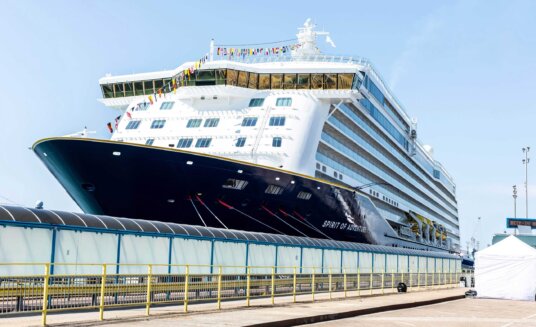 Saga Cruises Spirit of Adventure cruise vessel docked