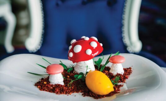 mystical mushroom garden dish served on a plate